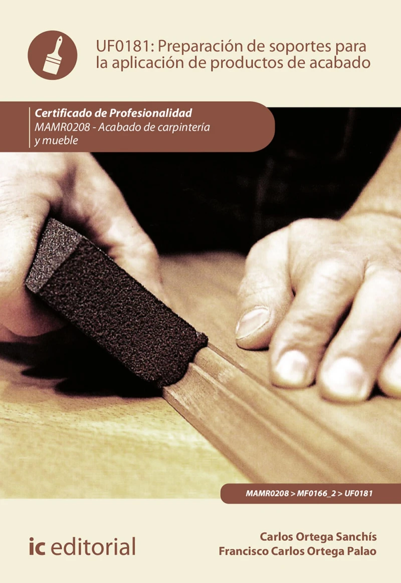 Portada: Preparación de soportes para la aplicación de productos de acabado. MAMR0208