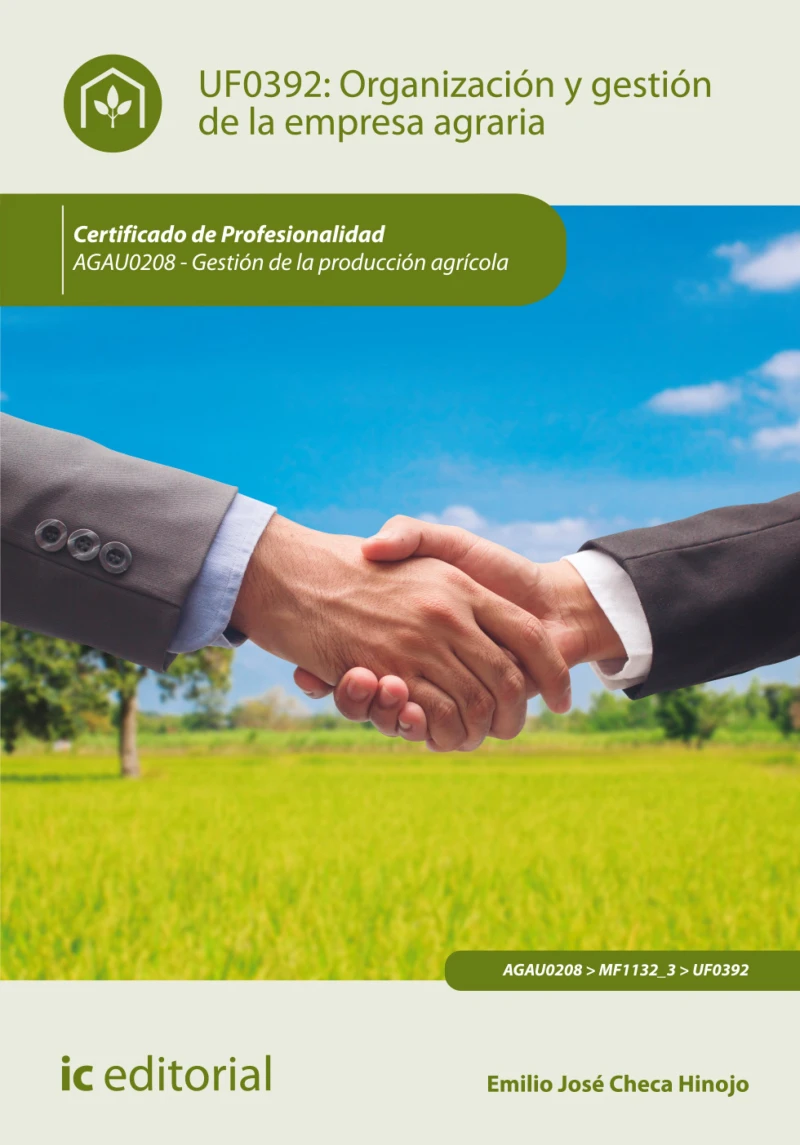 Portada: Organización y gestión de la empresa agraria. AGAU0208