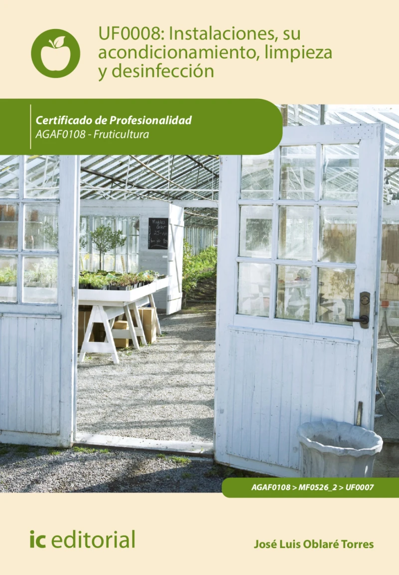 Portada: Instalaciones, su acondicionamiento, limpieza y desinfección. AGAF0108
