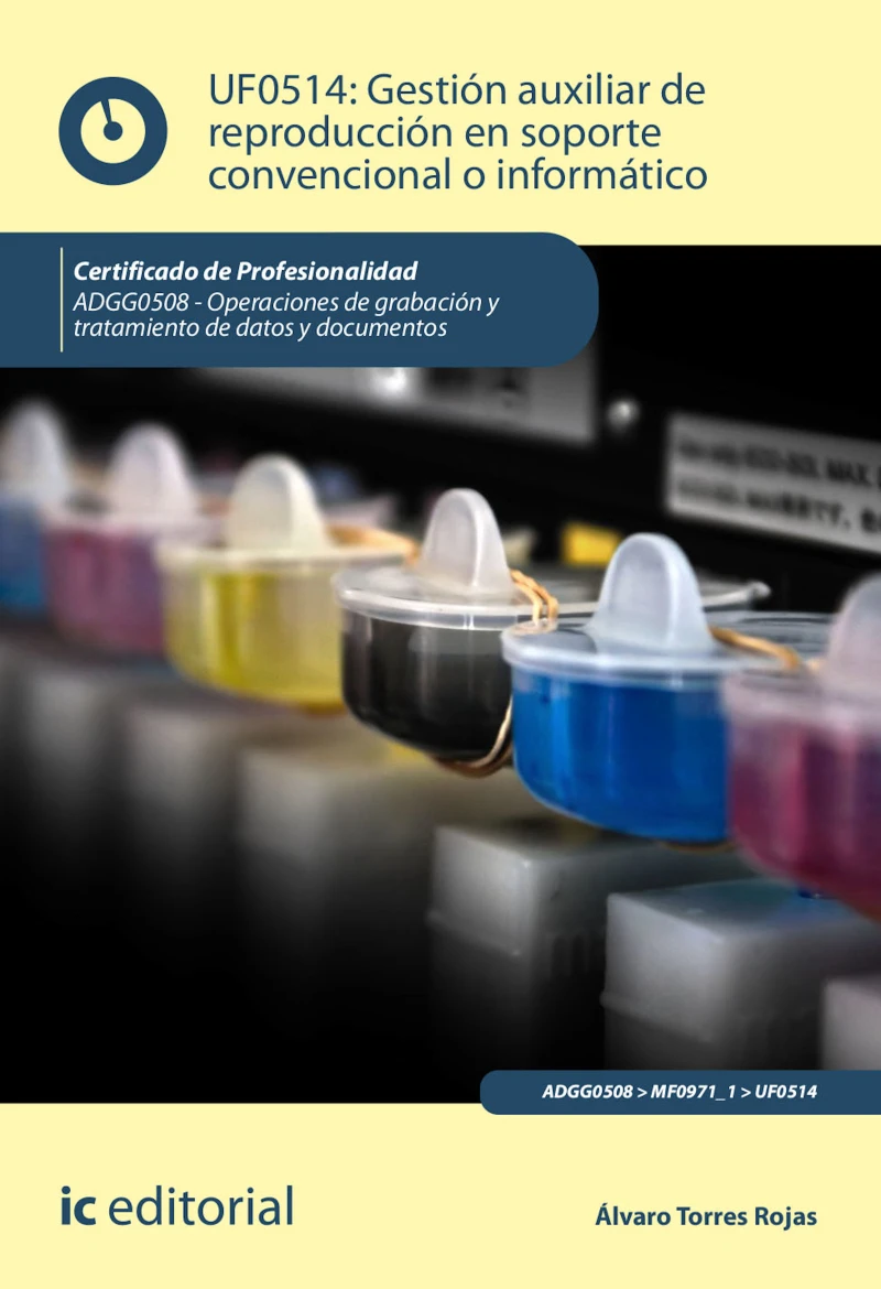Portada: Gestión auxiliar de reproducción en soporte convencional o informático. ADGG0508