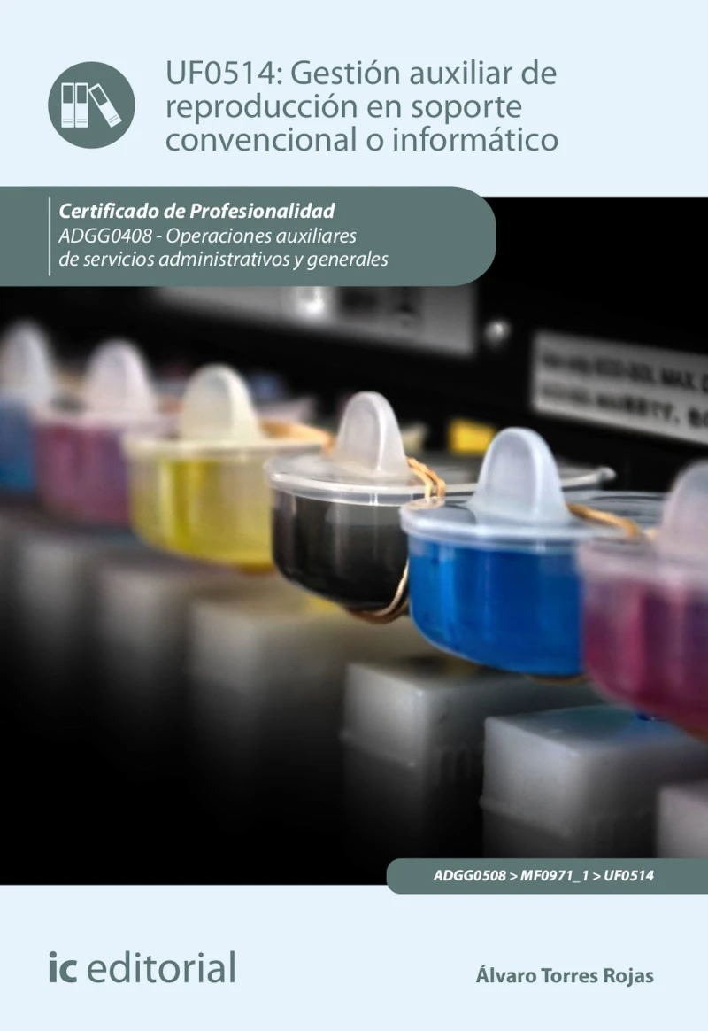 Portada: Gestión auxiliar de reproducción en soporte convencional o informático. ADGG0408