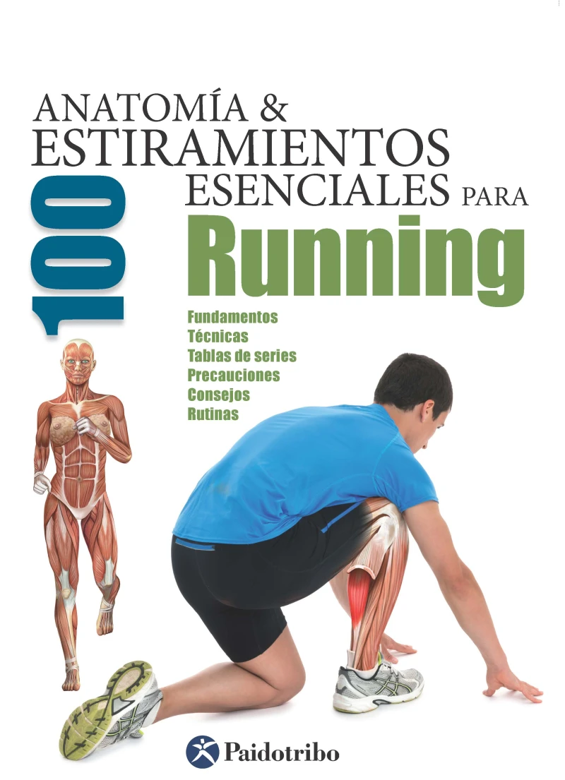 Portada: Anatomía & 100 estiramientos para Running (Color)