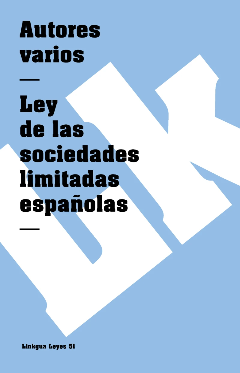 Portada: Ley de las sociedades limitadas españolas
