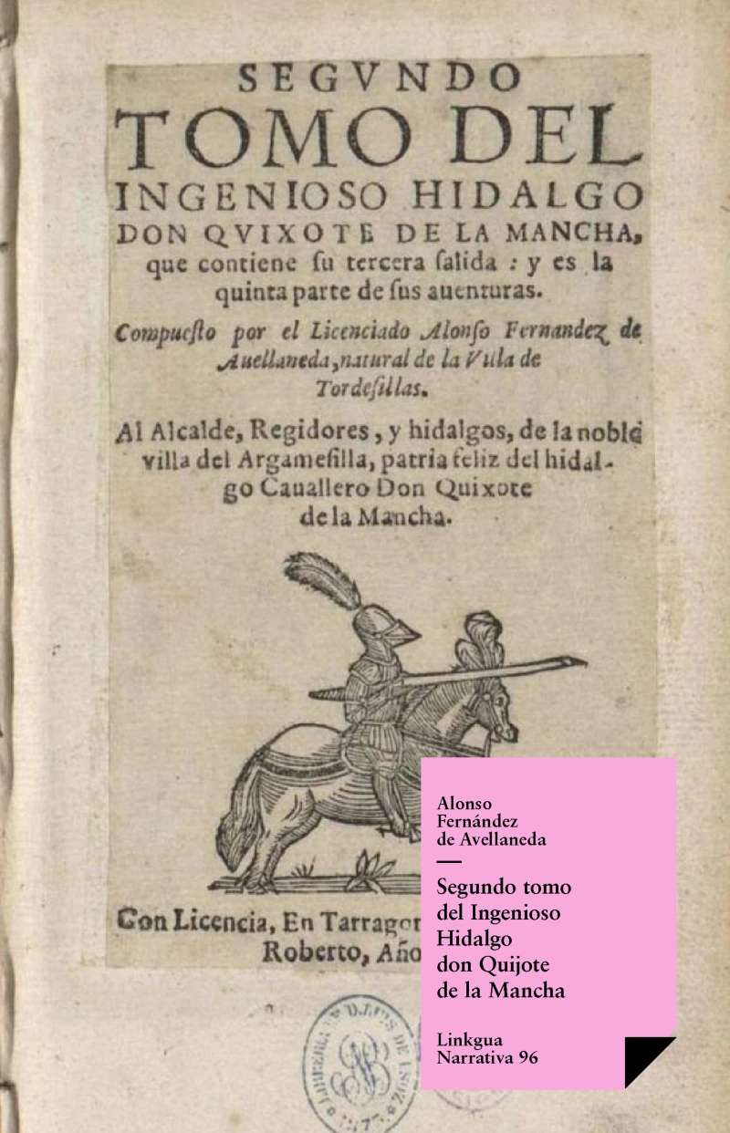 Portada: Segundo tomo del Ingenioso Hidalgo don Quijote de la Mancha