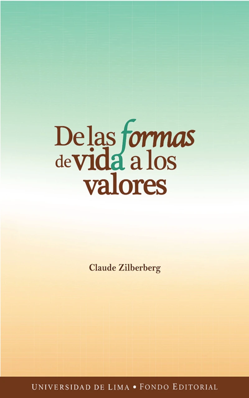 Portada: De las formas de vida a los valores