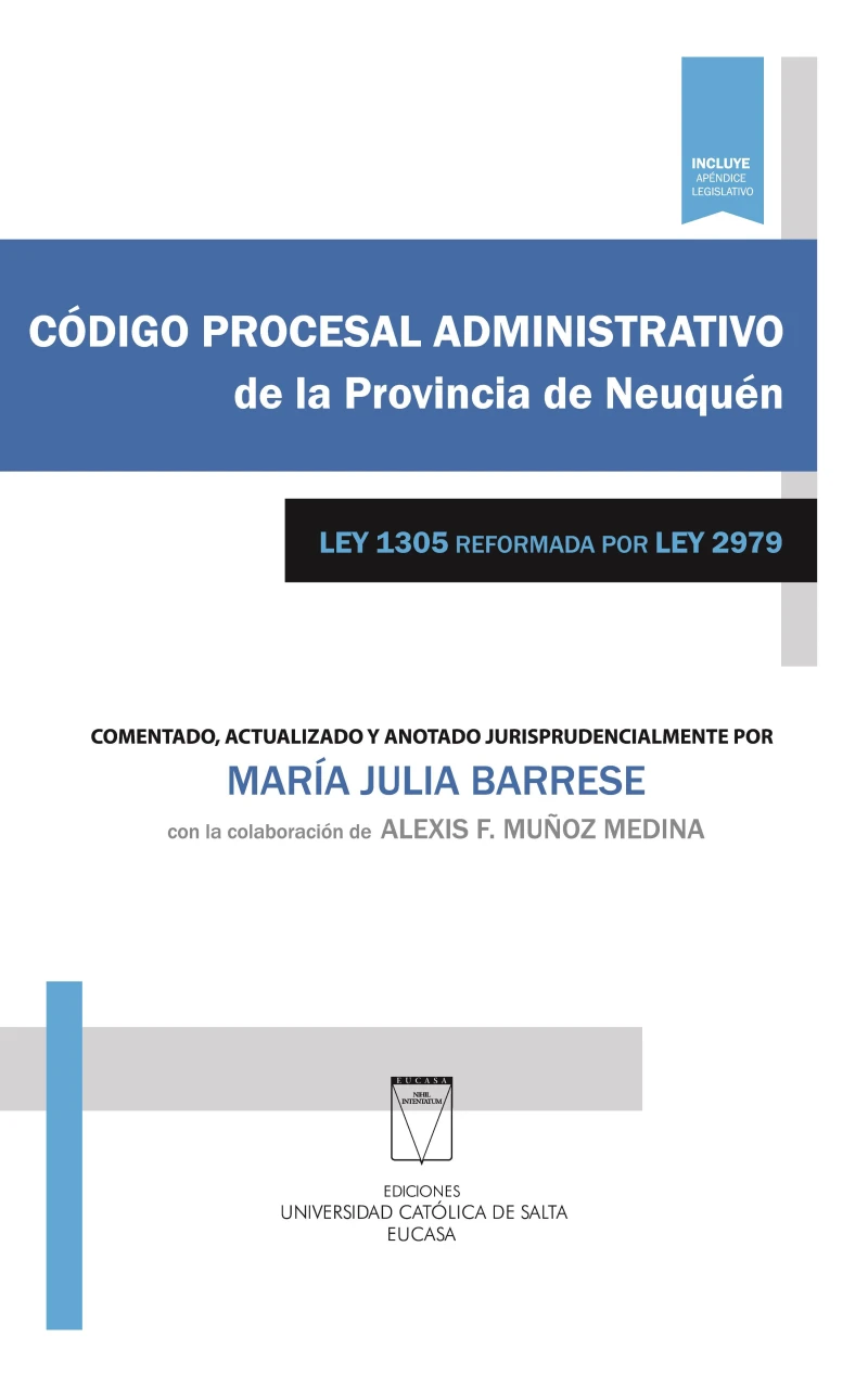 Portada: Código procesal administrativo de la provincia de Neuquén