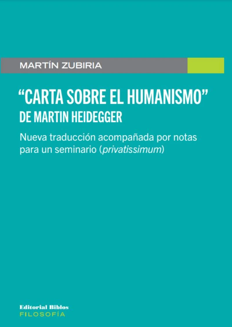 Portada: "Carta sobre el Humanismo" de Martin Heidegger