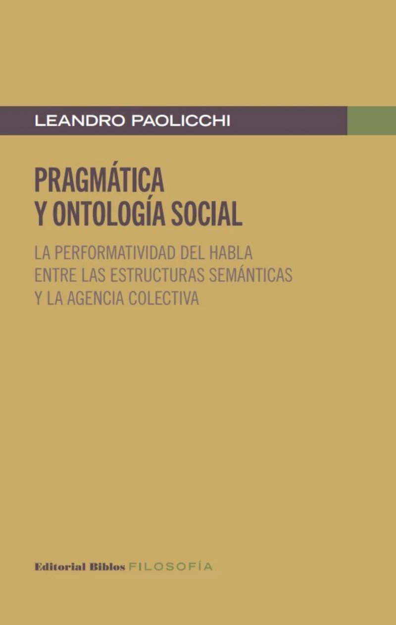 Portada: Pragmática y ontología social