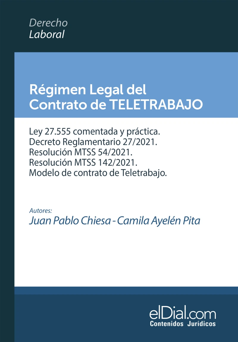 Portada: Régimen Legal del Contrato de Teletrabajo