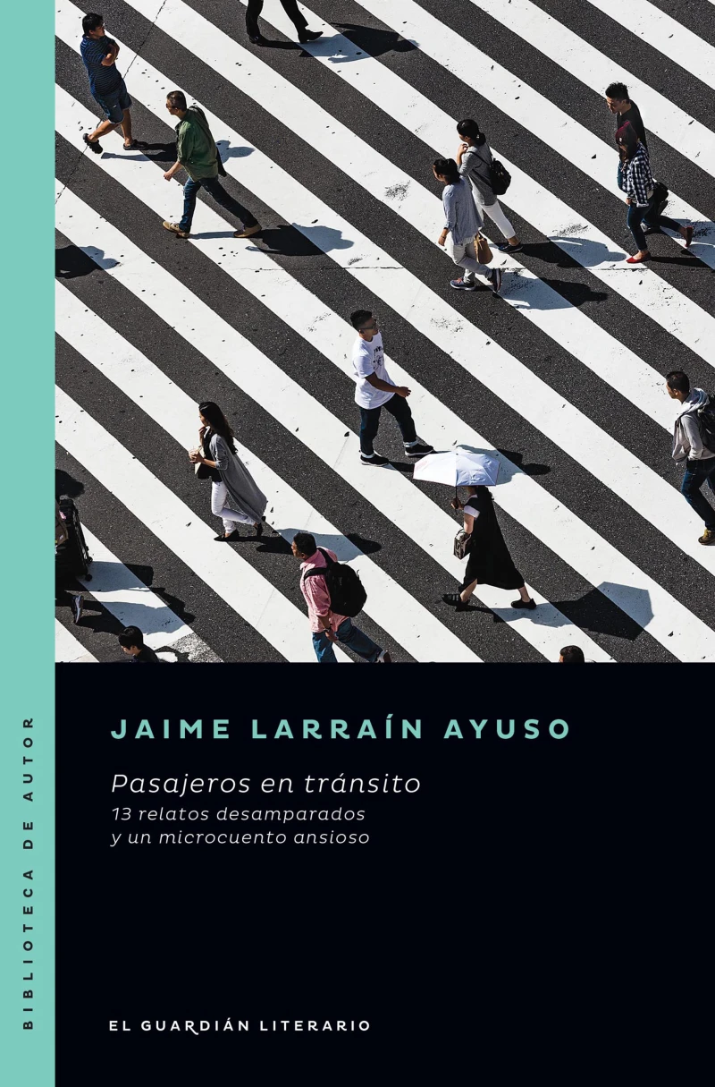 Portada: Pasajeros en tránsito. 13 relatos desamparados y un microcuento ansioso