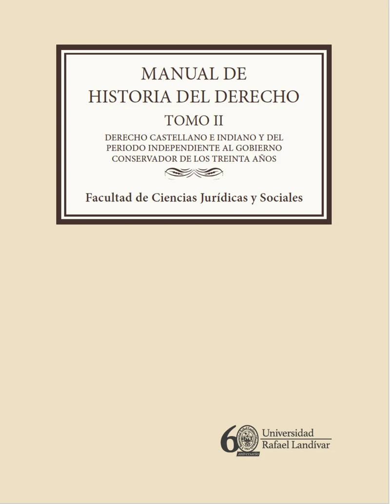 Portada: Manual de historia del derecho. Tomo II