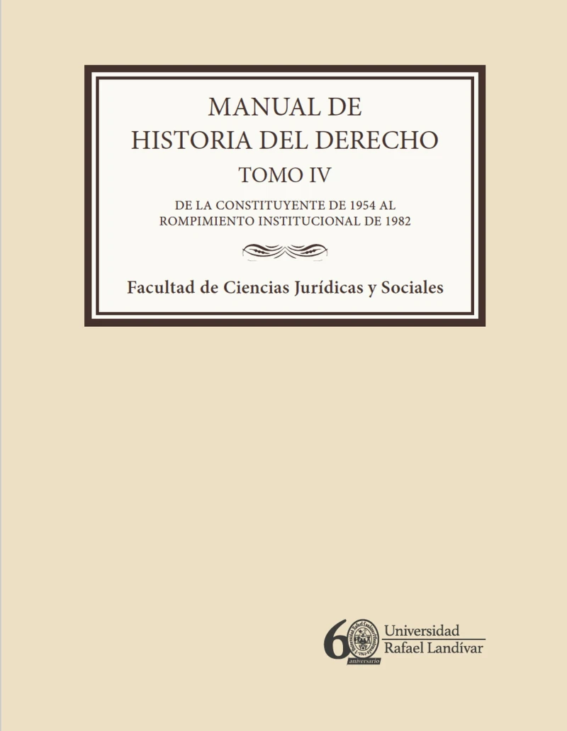 Portada: Manual de historia del derecho. Tomo IV