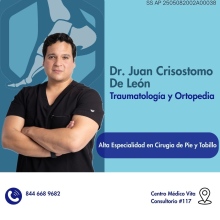 Ampliar imagen: Juan Crisostomo de León Galindo, Traumatólogo Saltillo