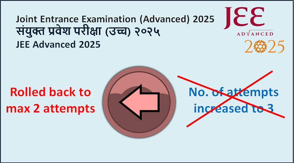 IIT Reverts To Max 2 Attempts For JEE Adv 2025