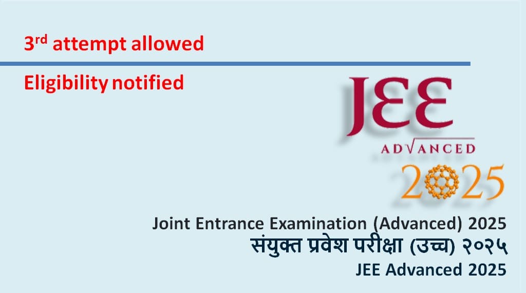 IIT Kanpur notifies eligibility for JEE Advanced 2025 3rd attempt
