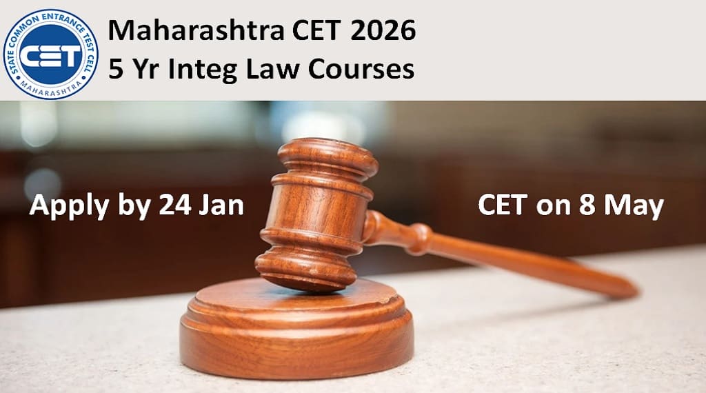 Maharashtra Law CET 2026 applications close 24 Jan