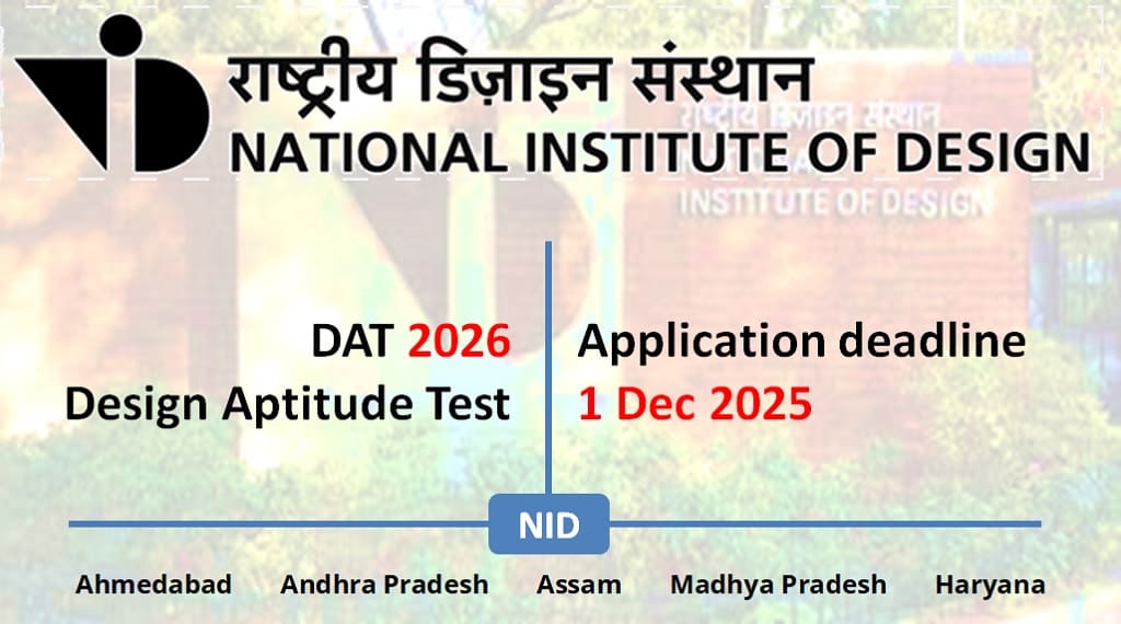 NID Design Aptitude Test DAT 2026 Prelims on 21 Dec