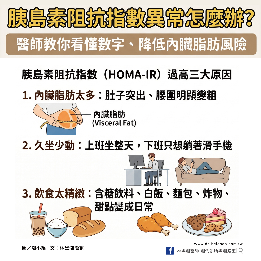 胰島素阻抗指數異常怎麼辦?醫師教你看懂數字、降低內臟脂肪風險
