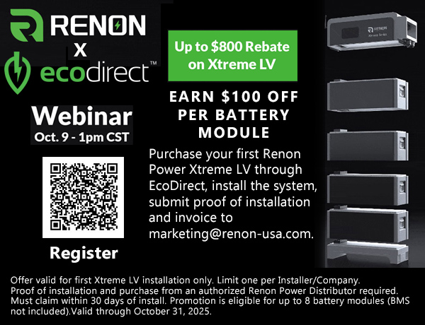 Renon and EcoDirect Webinar - October 9th, 2025