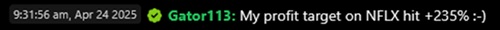 Image: Gator113 Testimonial