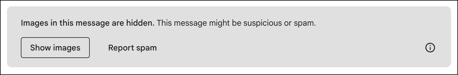 screenshot showing Gmail warning label