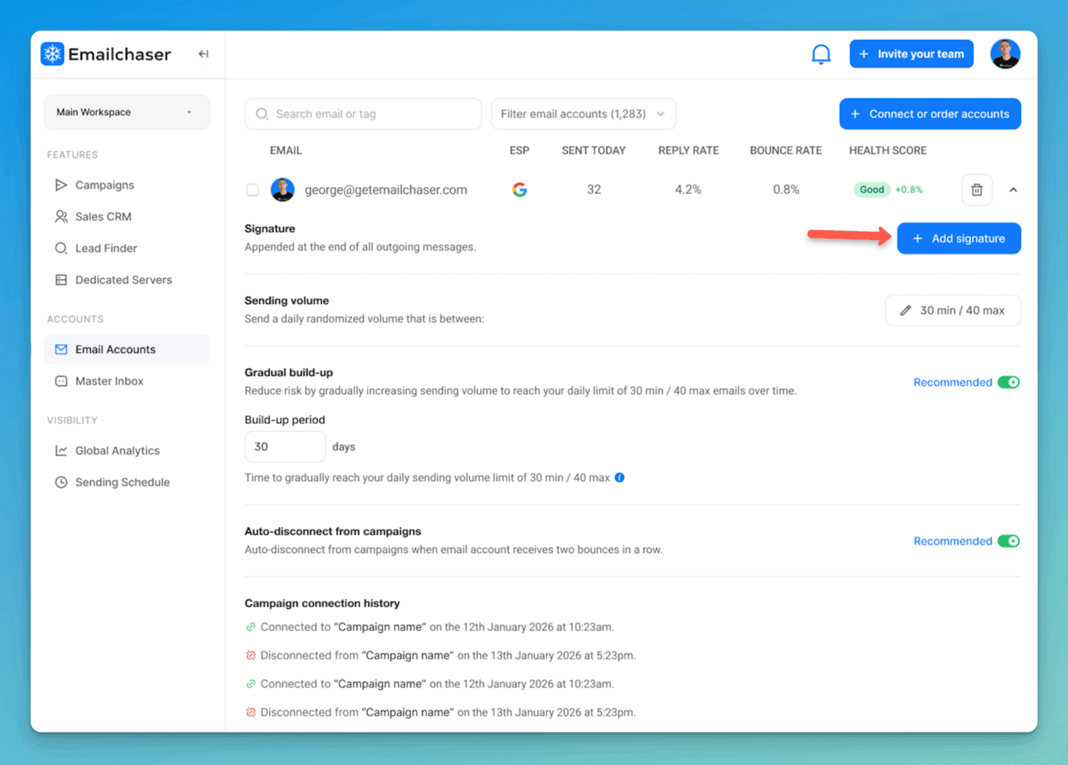 add signature button