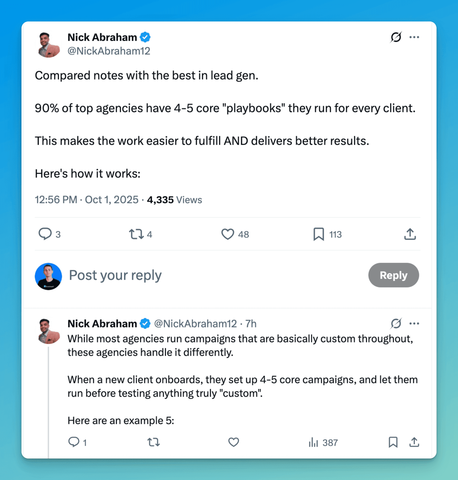 screenshot of email template