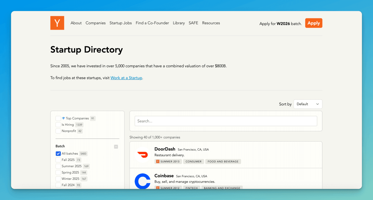 ycombinator website