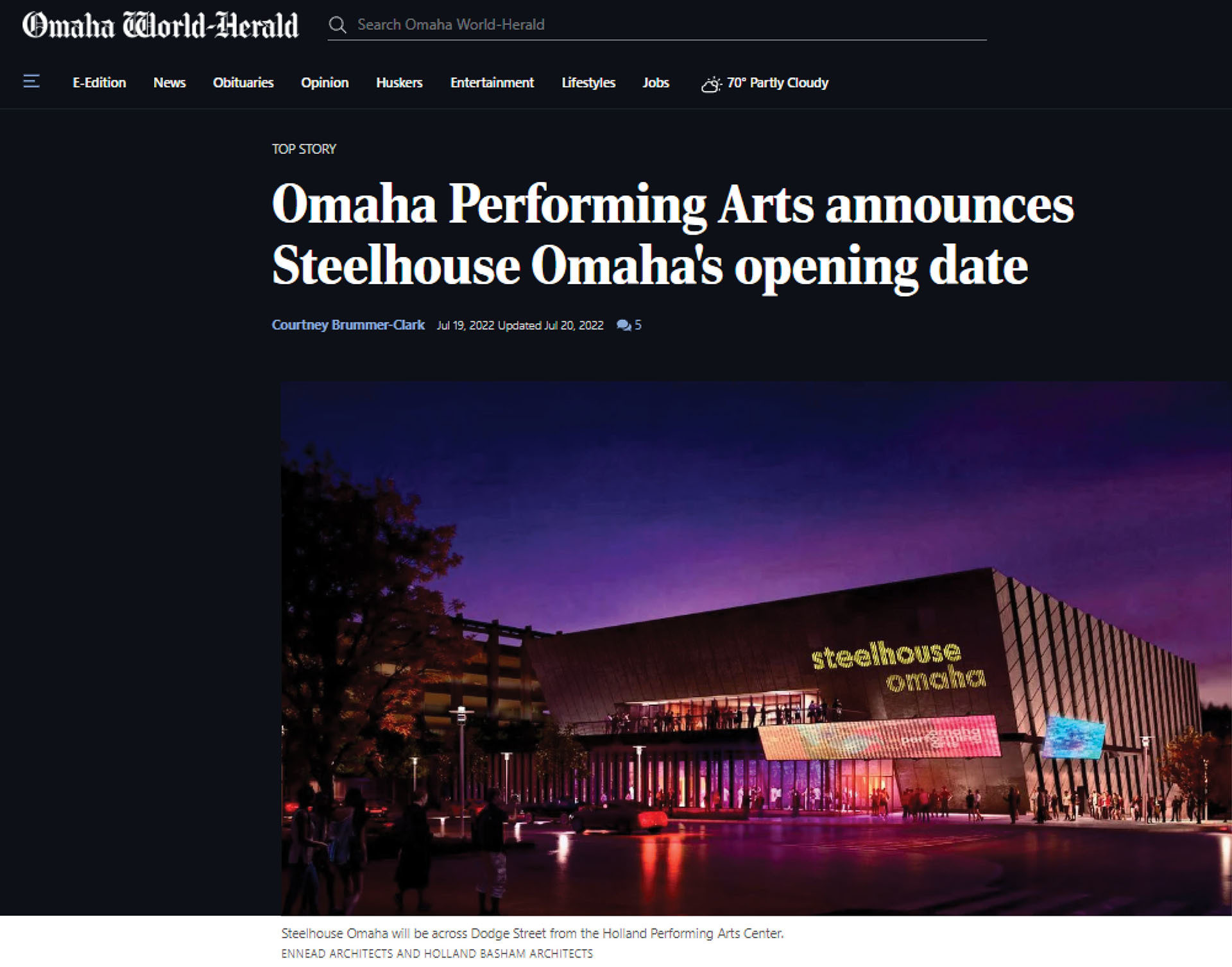 Omaha Performing Arts announces Steelhouse Omaha's opening… ennead