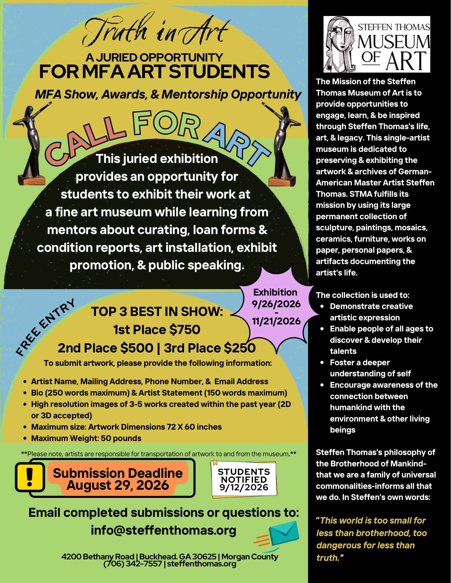 Truth in Art: A Juried Opportunity for MFA Students