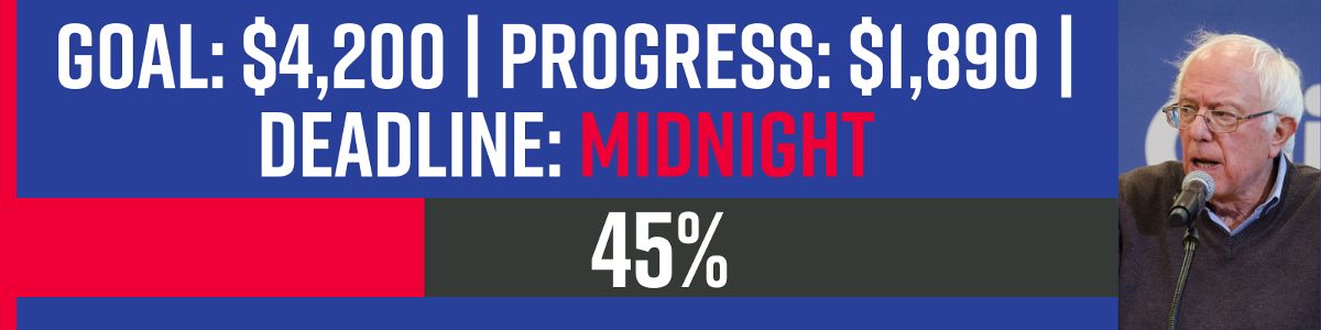GOAL: $4,200 | DEADLINE: MIDNIGHT TOMORROW | PROGRESS: $1,890 | 45% (on the bar)