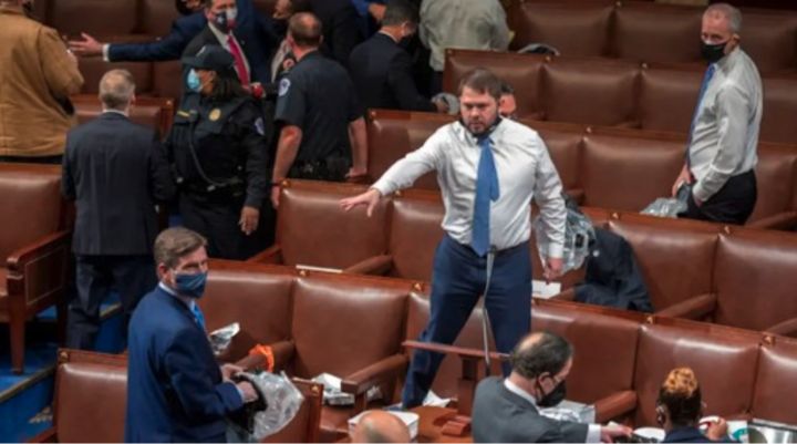 Image of Ruben Gallego in the Capitol on January 6th Image of Ruben Gallego in the Capitol on January 6th