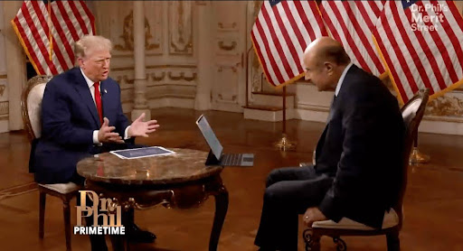 Image of Donald Trump being interviewed by Dr. Phil Image of Donald Trump being interviewed by Dr. Phil