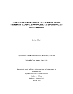 Effects of Wildfire Intensity on the Clay Mineralogy and Chemistry of California Chaparral Soils: An Experimental and Field Comparison