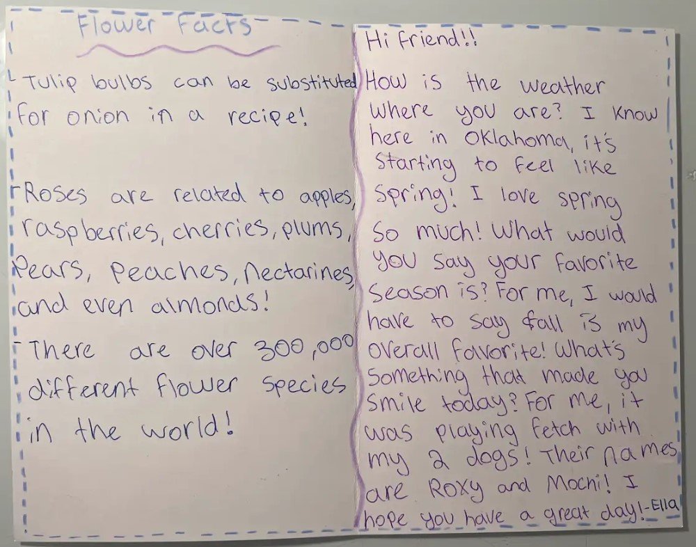 Letter from Ella in Oklahoma