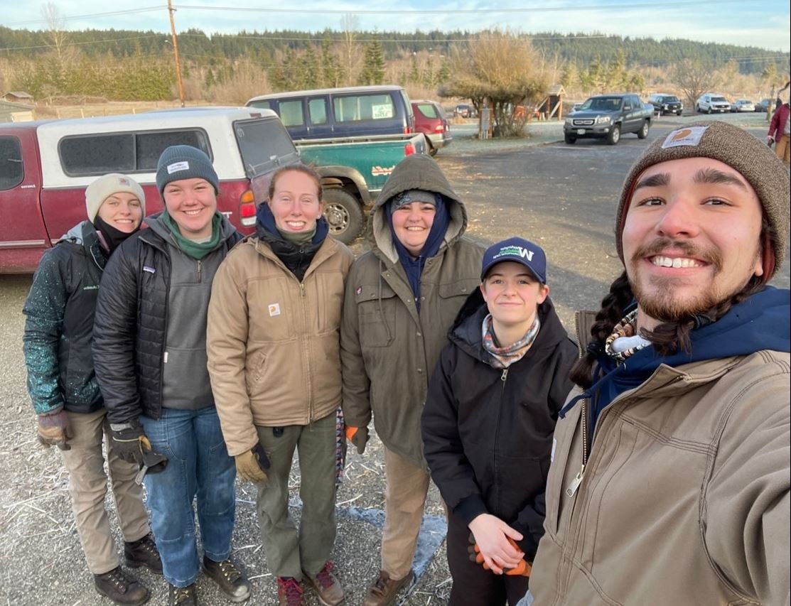 A group of WCC AmeriCorps members wearing jackets poses for a picture