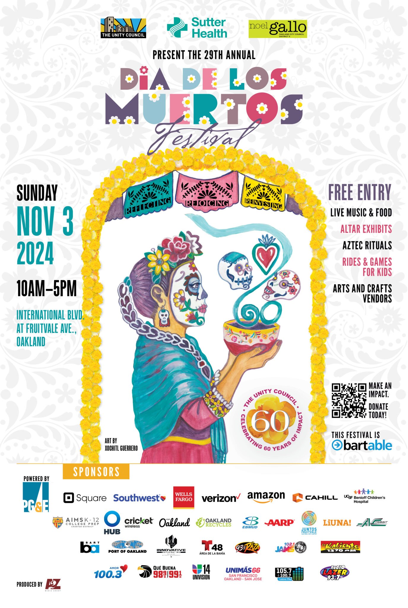Volunteer for the Berkeley Lab booth at the Día de los Muertos Festival