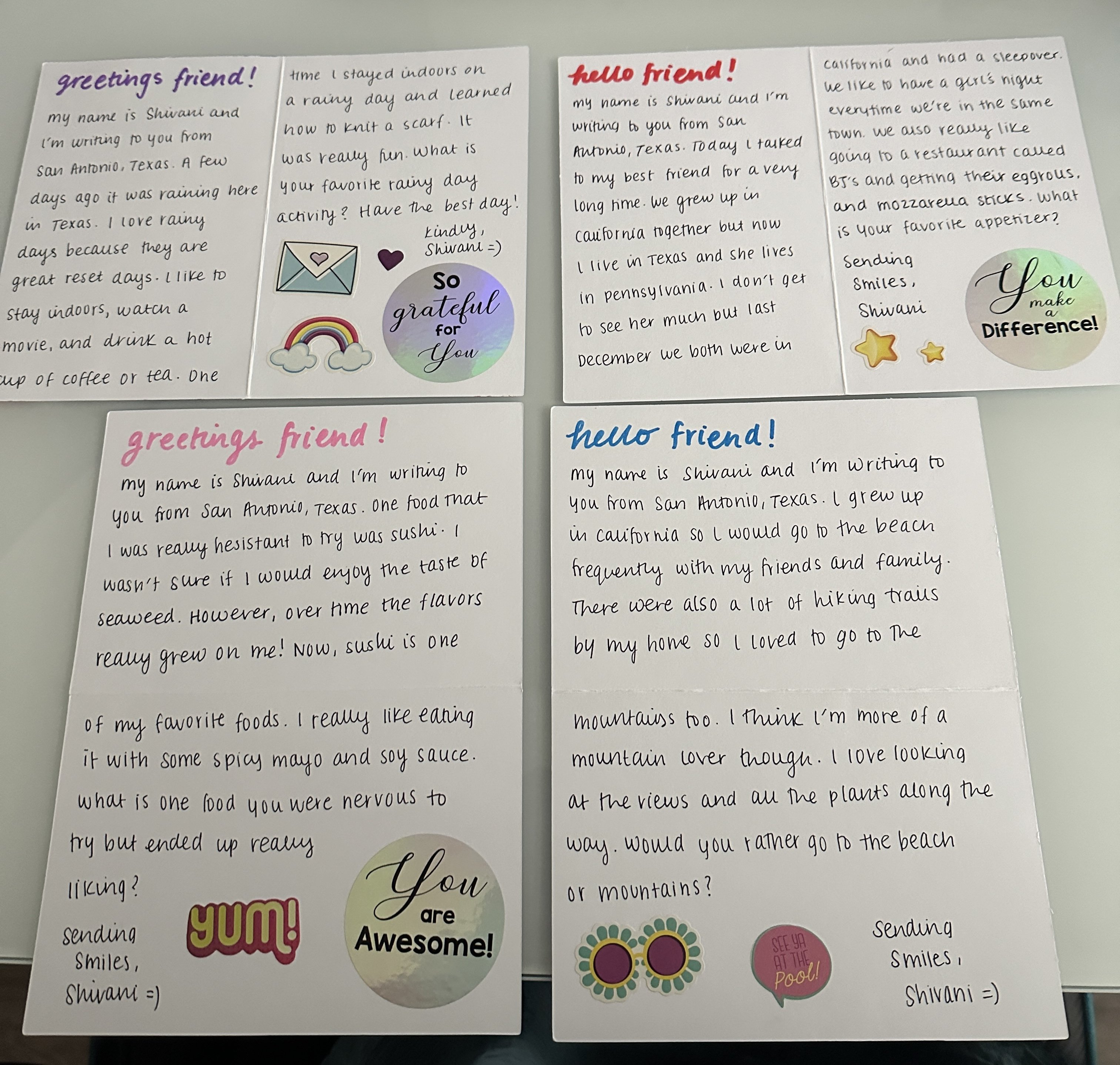 Letter from Shivani in Texas