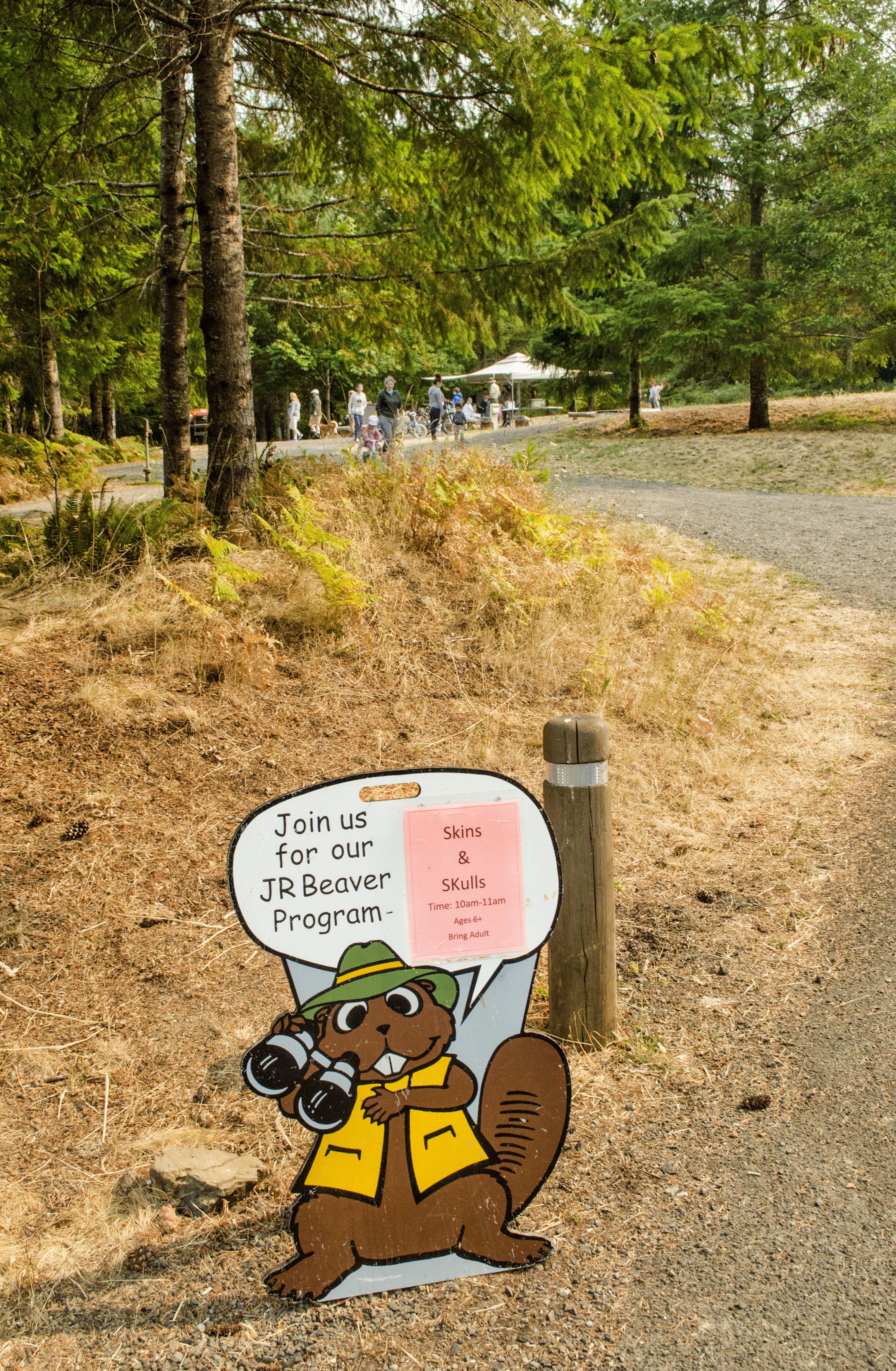 J.R. Beaver program sign announcing skulls program.