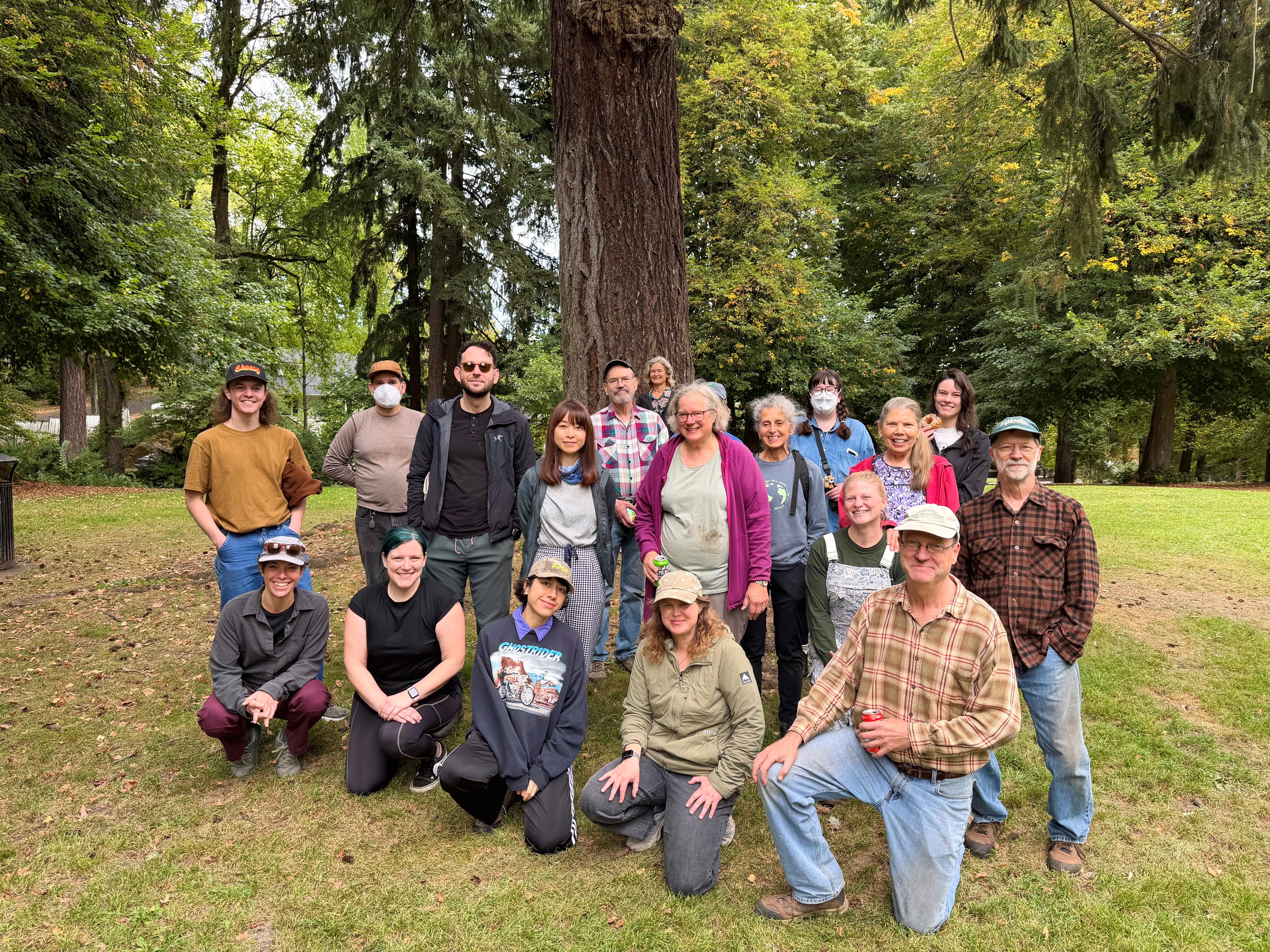 group of volunteers smiling at laurelhurst park