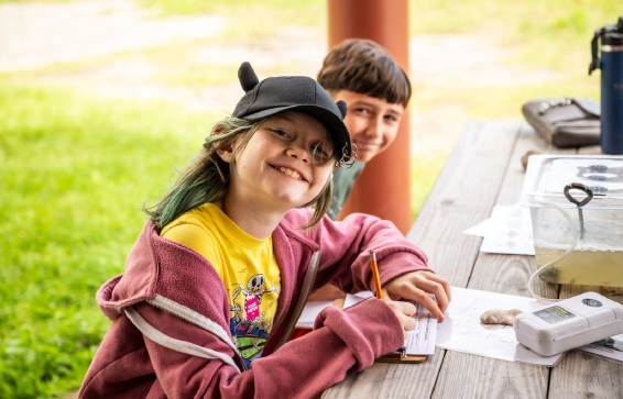Families exploring Galveston Bay Foundation's Trinity Bay Discovery Center