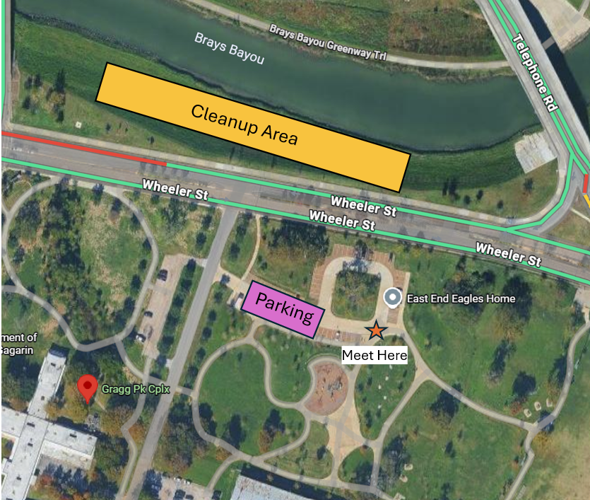 Cleanup supplies and collected debris