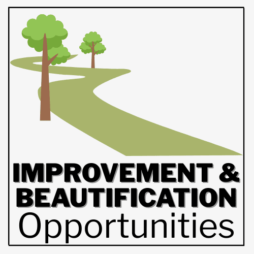 Explore volunteer opportunities that are improvement and beautification opportunities