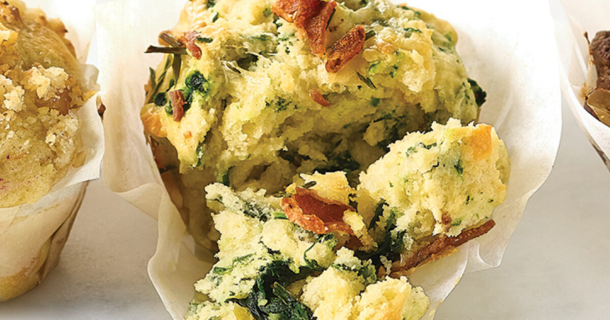 Spinach-Gouda Muffins with Smoky Bacon - Life:Beautiful Magazine