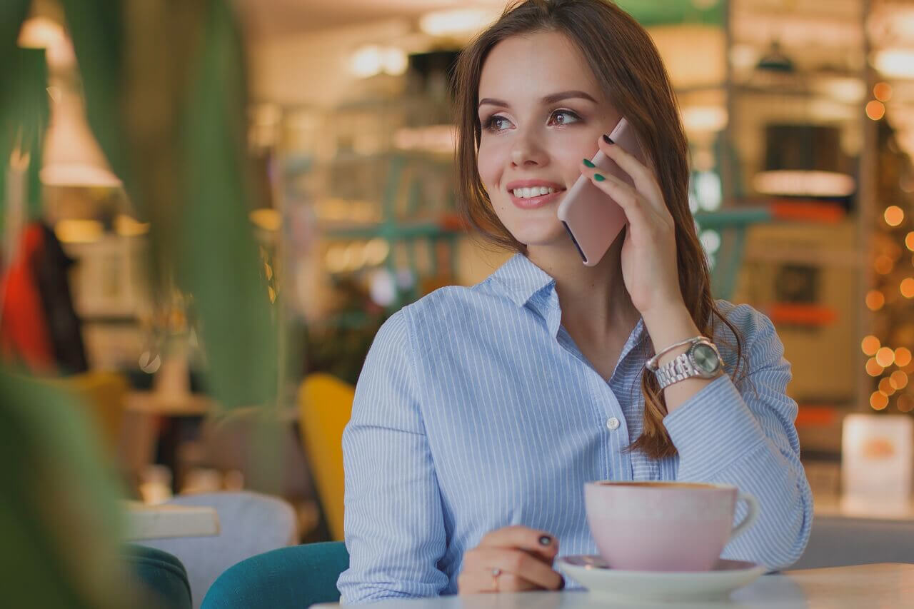 woman leaving a voicemail