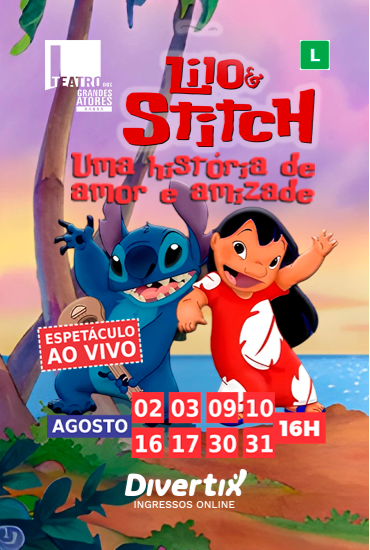 Capa da peça Lilo &Stitch - uma história de amor e amizade