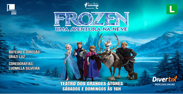 Banner da peça Frozen - Uma aventura na neve