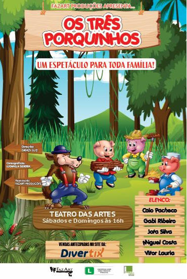Capa da peça Os Três Porquinhos