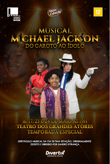 Capa da peça Michael Jackson - Do Garoto ao Ídolo
