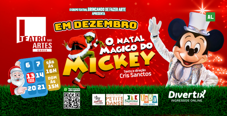 Banner da peça O NATAL MÁGICO DO MICKEY